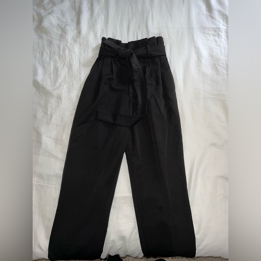 H&M high waisted belt tie slacks
